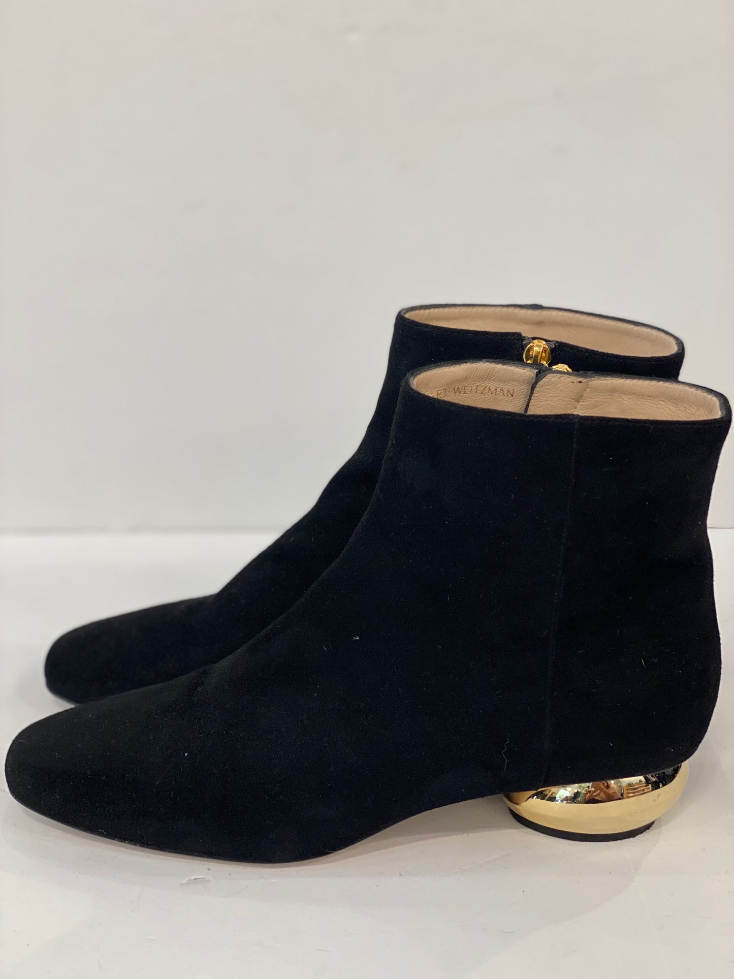 STUART WEITZMAN Ankle Suede Boots with Gold Heel / US9-EU39.5