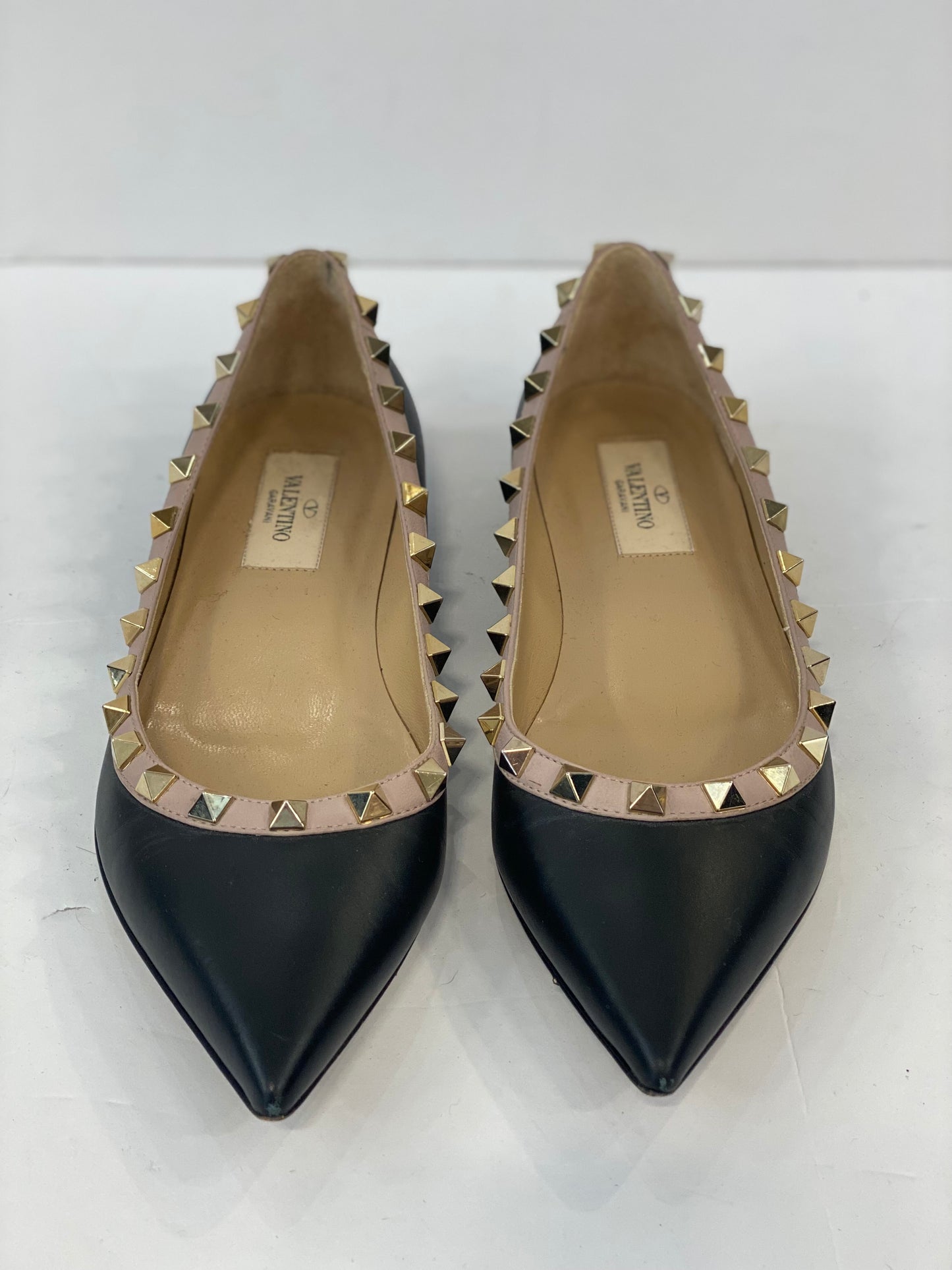 VALENTINO Studded Pointy Ballet Flats / US6-EU36