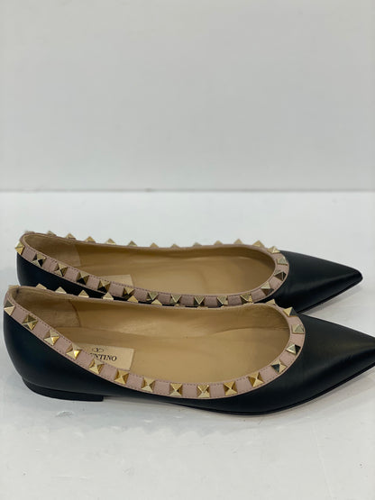 VALENTINO Studded Pointy Ballet Flats / US6-EU36