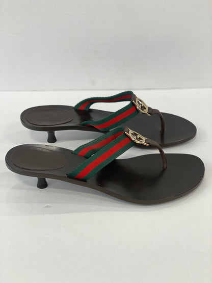 GUCCI Toe Slide Kitten Heels Sandals/US9