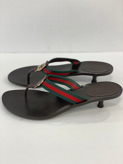 GUCCI Toe Slide Kitten Heels Sandals/US9