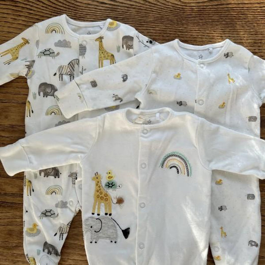 NEXT Set of 3 Lightweight Pajamas / 0-3M