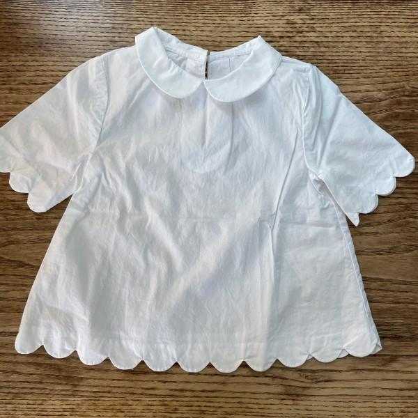 NO BRAND Cotton White Blouse Size 6Y
