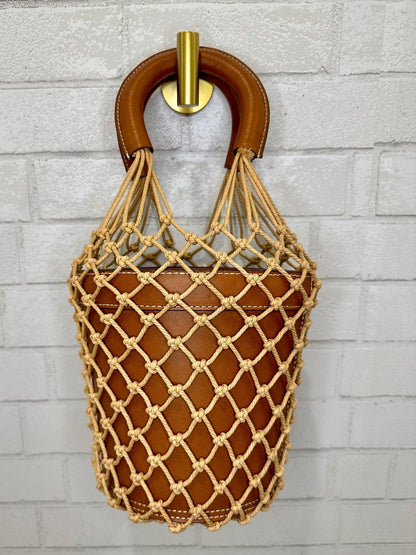 STAUD leather netted bucket bag