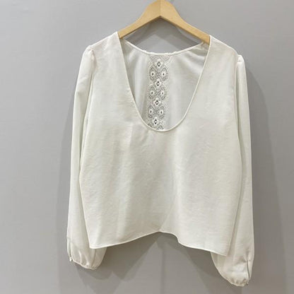 SEZANE NWT Blouse Ivy with lace details Size XL