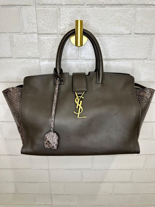 YVES SAINT LAURENT Downtown Leather Zipped Tote