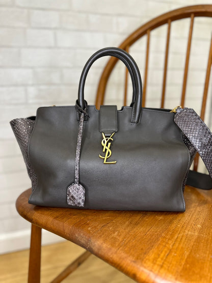 YVES SAINT LAURENT Downtown Leather Zipped Tote