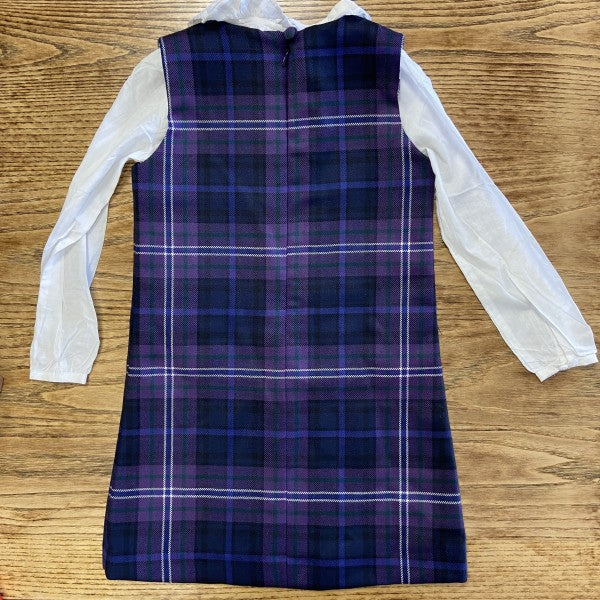 PAPO D'ANJO  Tartan Wool Dress / 4Y