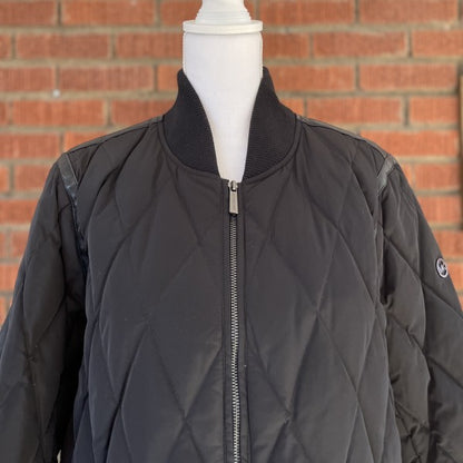 MICHAEL KORS Bomber Puffer Jacket with Leather Details / XL