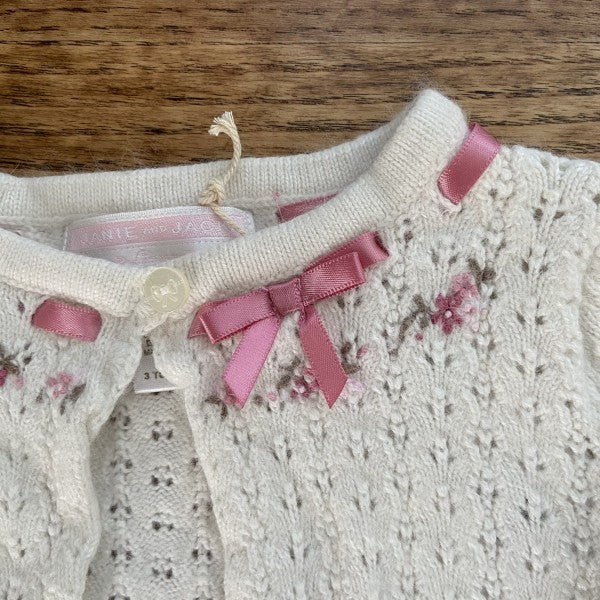 JANIE & JACK Baby Cardigan Cotton & Rabbit Hair / 3-6M