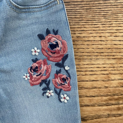 OSHKOSH jeans Girl with Pink Flower Embroidery / 5Y