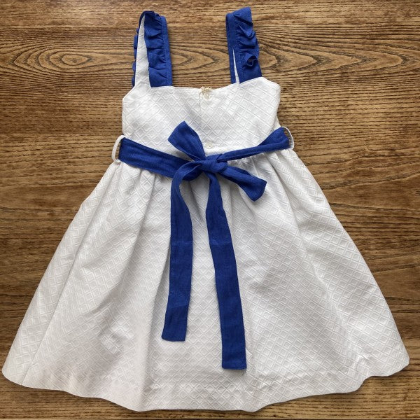 RAIXA Textured Dress  White Cotton / 6Y