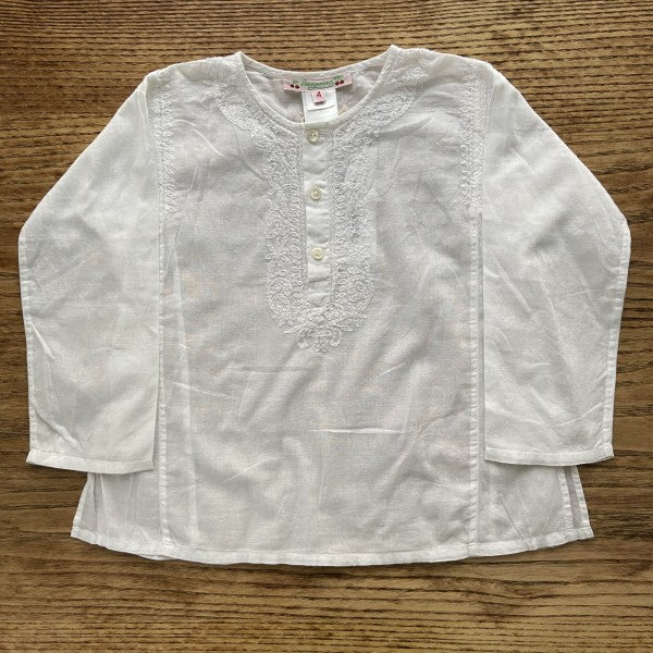 BONPOINT Embroidered Blouse  LS / 4Y