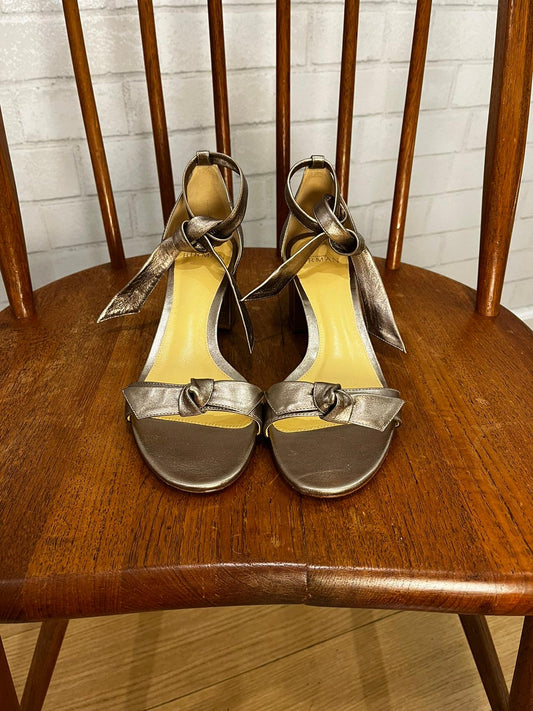 ALEXANDRE BIRMAN Leather Sandals with Bow at the ankle / US8-EU38.5