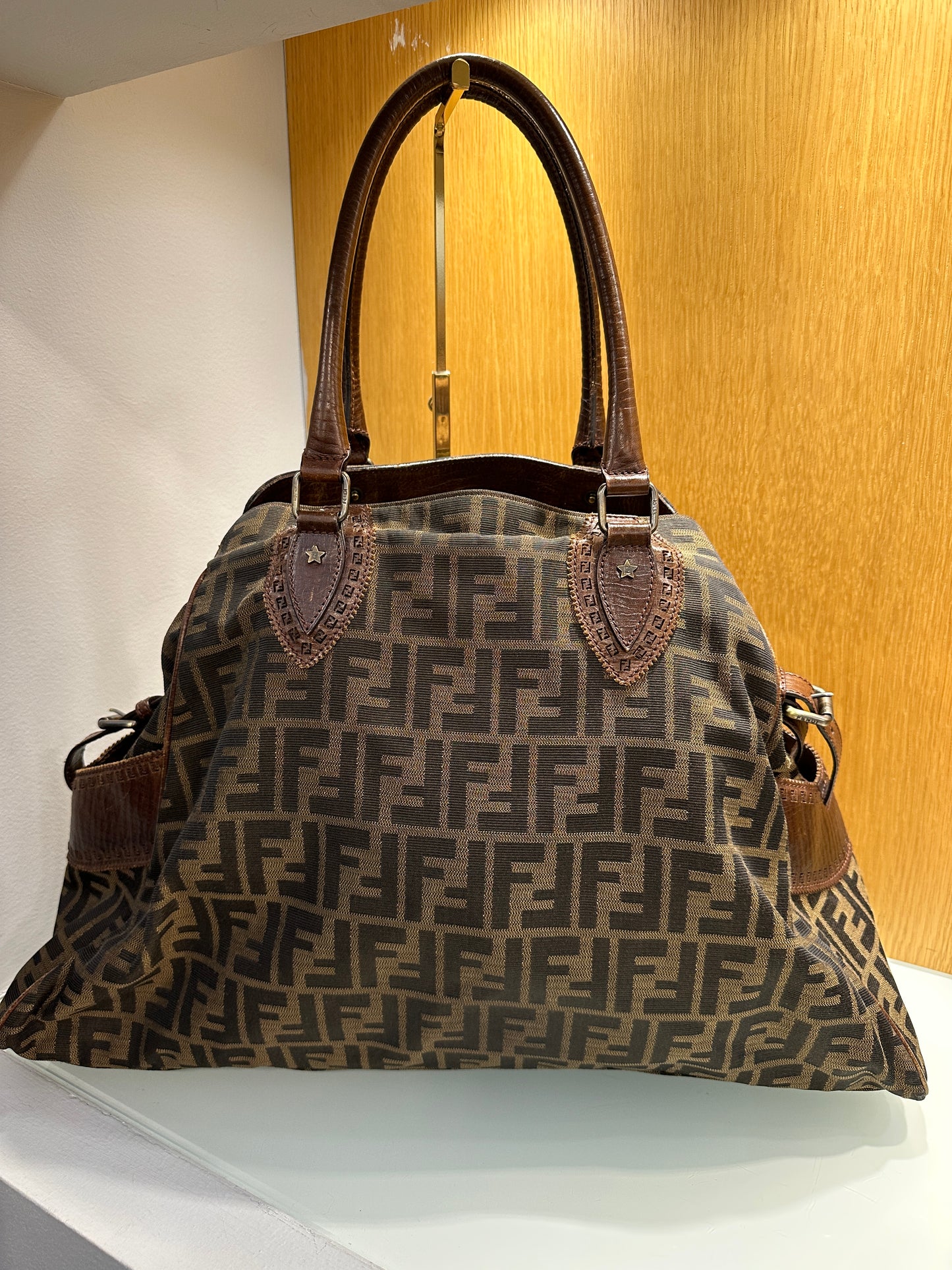 FENDI brown logo shoulder bag