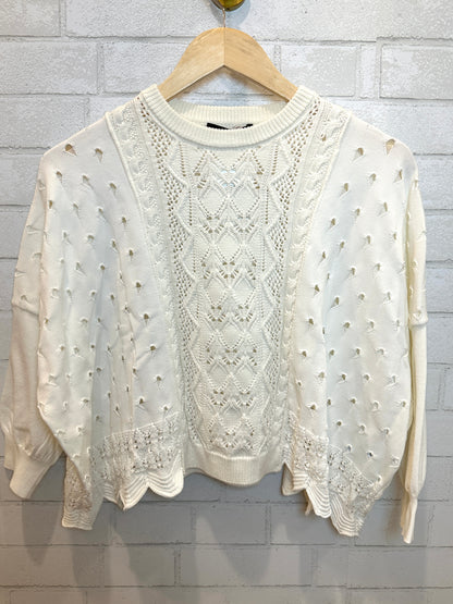 HIGH Tech Cropped Cotton Sweater / M