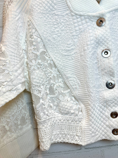 HIGH Tech Cropped Lace and Cotton cardigan / M-US8
