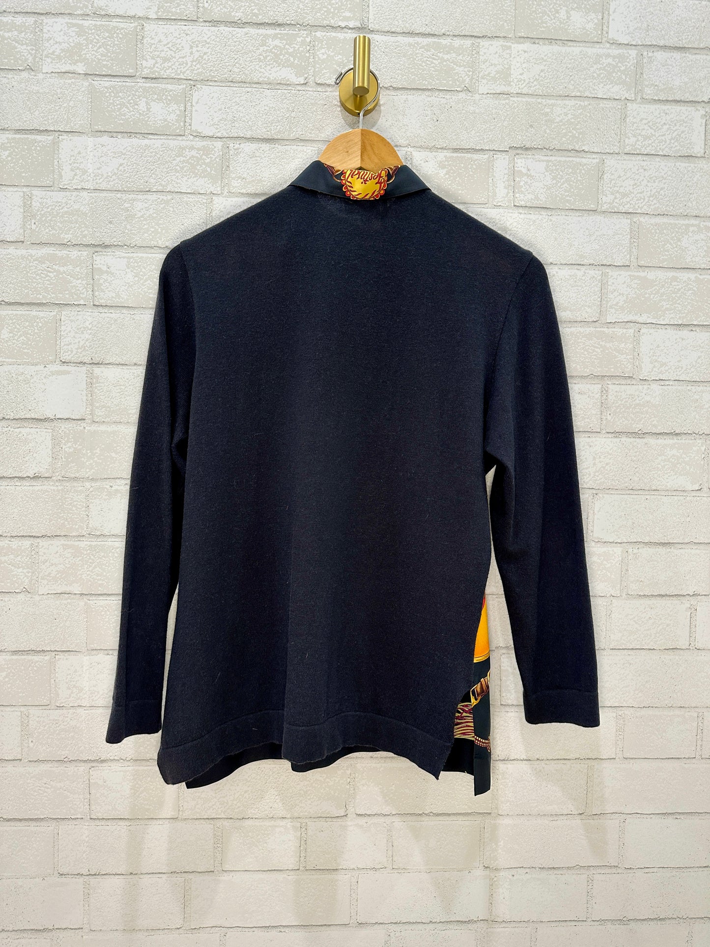 HERMES Vintage silk cotton shirt sweater / XS