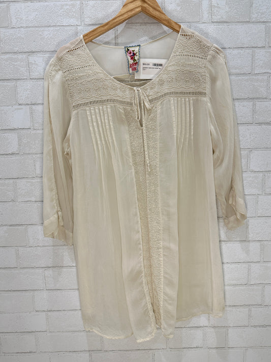 JOHNNY WAS Silk Cover Up Size L