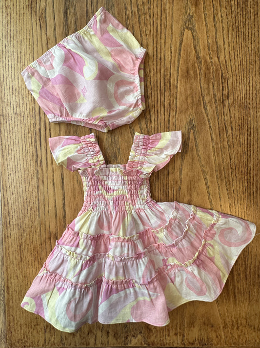 HILLHOUSE Tiny Ellie Nap Dress + Bloomer NEW / 6-12M