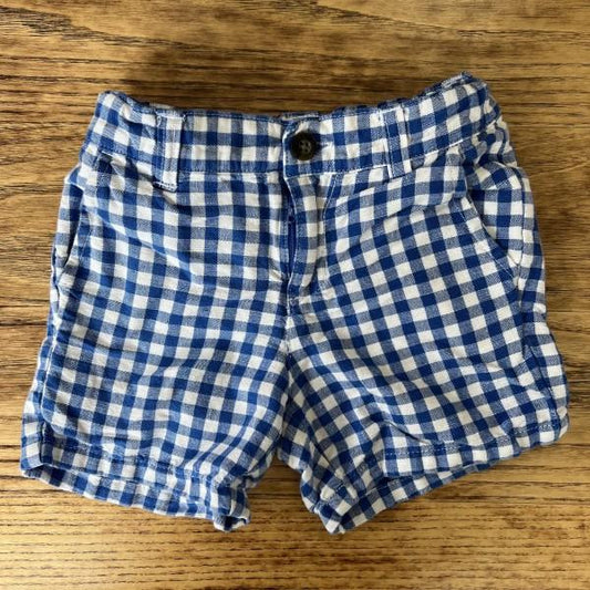 JANIE & JACK checked linen shorts / 24m