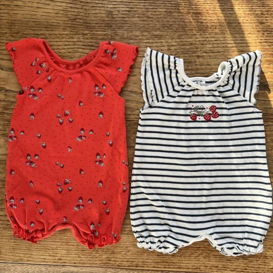 NEXT Set of 2 Strawberries Lightweight Bodysuit / 3-6M