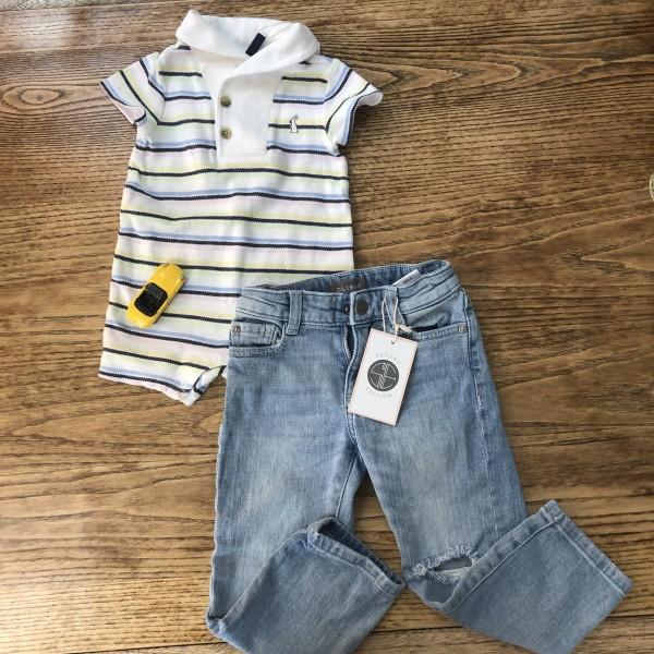 JANIE & JACK Overall Boy Shorts SS / 3-6M