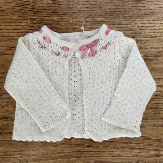 JANIE & JACK Baby Cardigan Cotton & Rabbit Hair / 3-6M