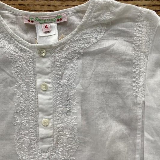 BONPOINT Embroidered Blouse  LS / 4Y