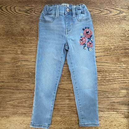 OSHKOSH jeans Girl with Pink Flower Embroidery / 5Y