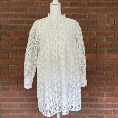 ZARA Oversized Mini Dress or Tunic With Lots of Embroideries LS / Small